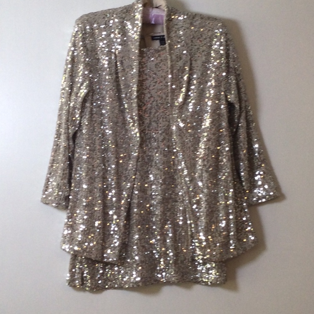 Cable & Gauge Shimmering Gold Sequin Jacket